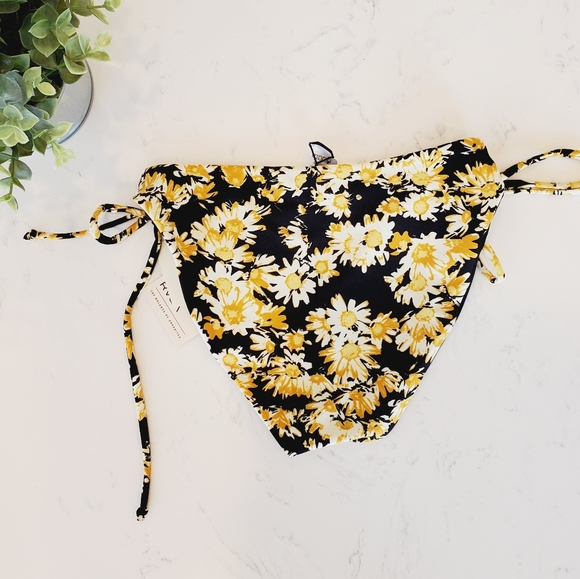 RVCA Reversible Swim Bikini Bottoms Daisy Black - Picture 4 of 11